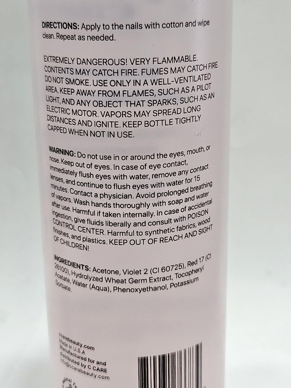 100% Pure Acetone Nail Polish Remover | Professional Quality | Easy To Use | Rapidly Removes Natural, Gel, Acrylic, shellac, and Glitter Nails | 8 Fl oz