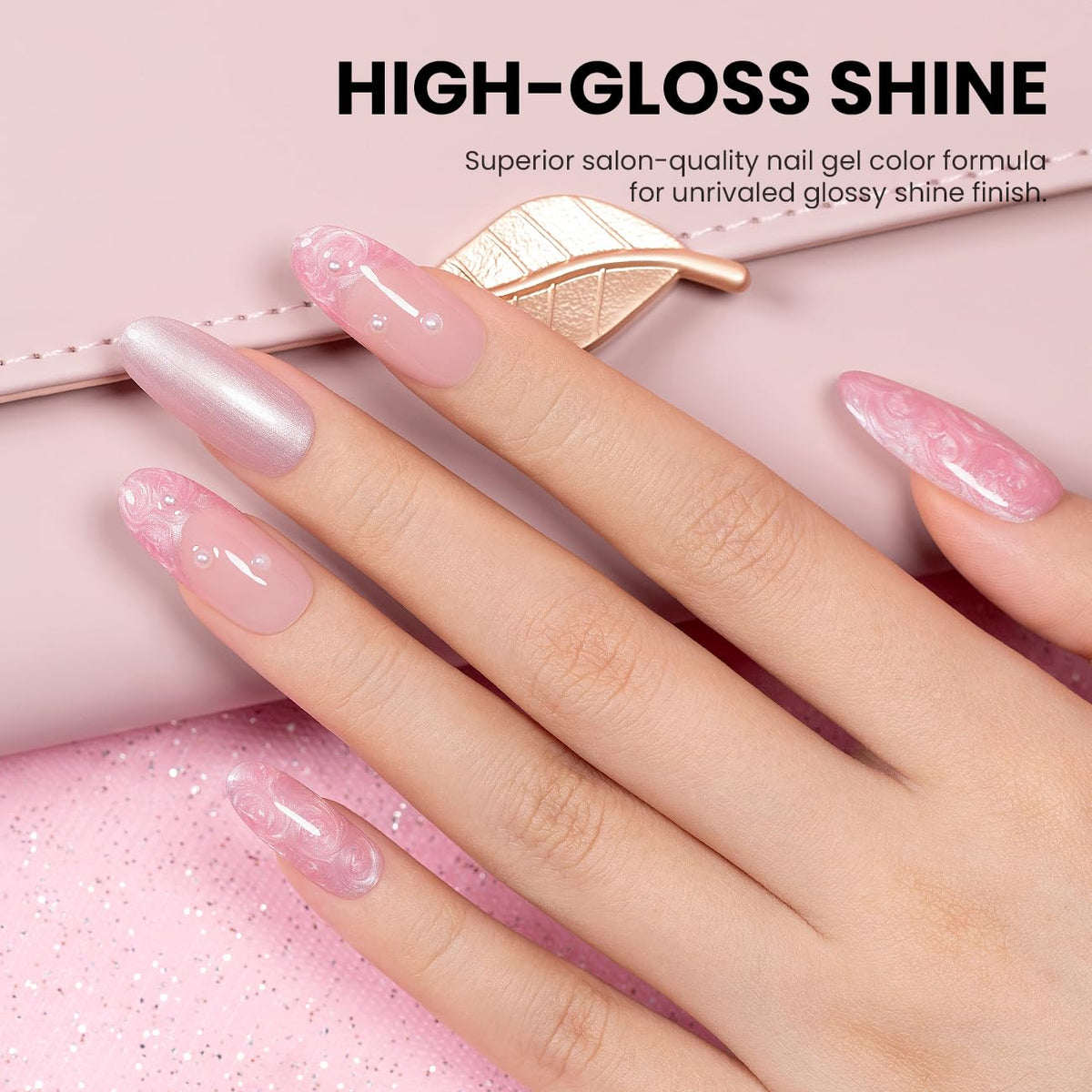 RARJSM Metallic Gel Liner Nail Art Silver Bronze Gold 2pcs Set Mirror Chrome 3D Effect Gel Nail Polish 8ml Build in Thin Brush Metal Painted Drawing Stripper Gelpolish Curing Requires for Home Salon