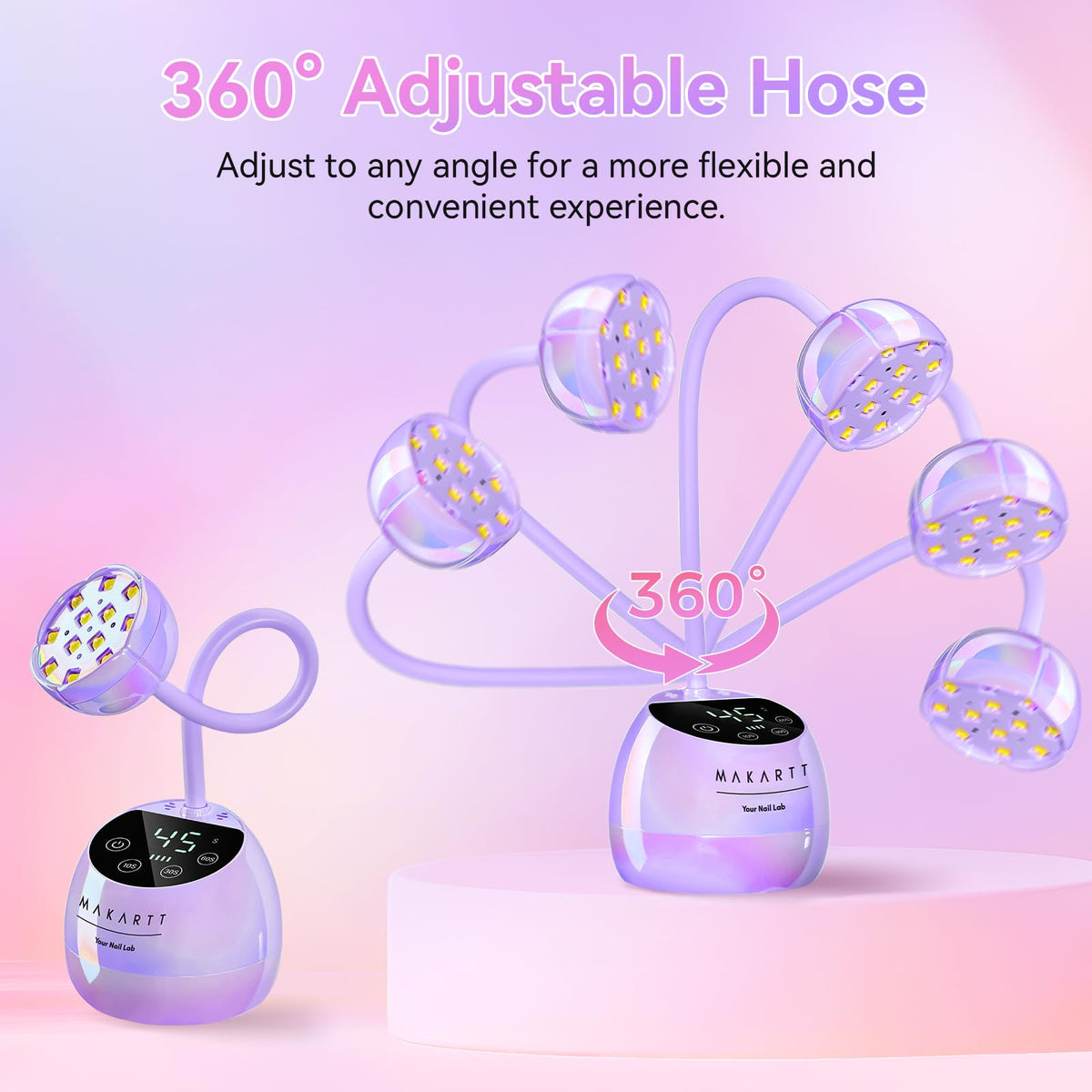 Makartt Cordless Gooseneck UV Nail Lamp for Gel-X Nails, Flash Cure