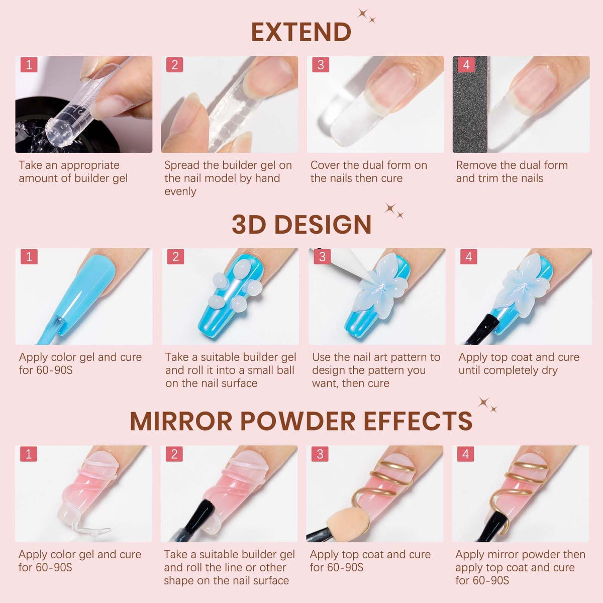 3D Gel for Nail Art, Clear 3d Sculpting Gel for Nail Art