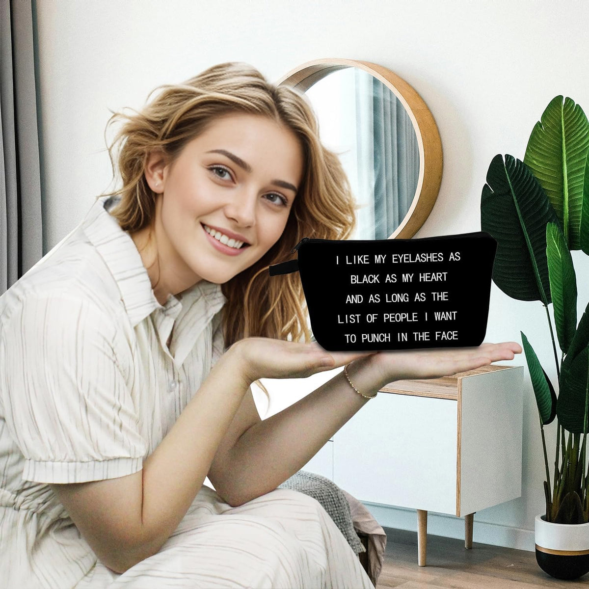 Funny Quote Print Small Cosmetic Bag -1