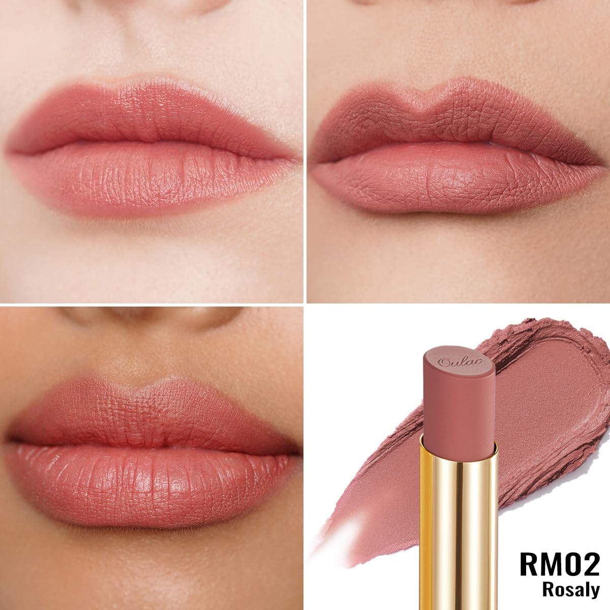 Oulac Red Matte Lipsticks for Women, Silky Velvet Matte Lipstick, Terracotta High Impact Lip Color, Soft Smooth Texture, Not Dry Lightweight Formula Infused with Vitamin E, RM06