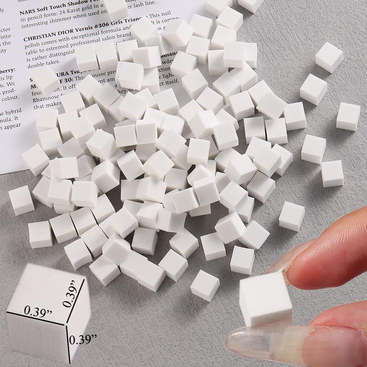 Fcozpjk 100Pcs Soft Nail Sponges for Ombre & 6Pcs Wedge Sponges Aura Nails