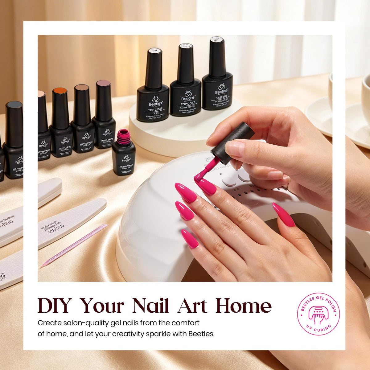 Beetles Fall Gel Nail Polish Set, 23Pcs Brown Burgundy Red Nude Pink