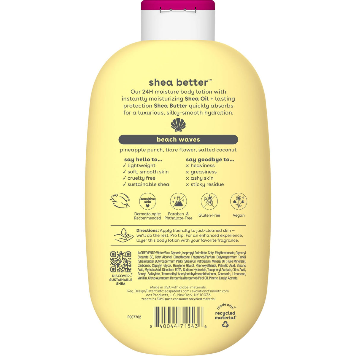eos Natural Shea Better Body Lotion, Fresh & Cozy, 16 fl oz