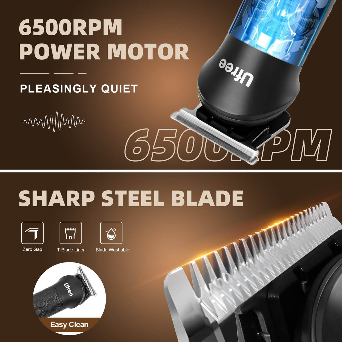 Ufree Professional Beard Trimmer for Men, Electric Shaver Razor, Men Gift