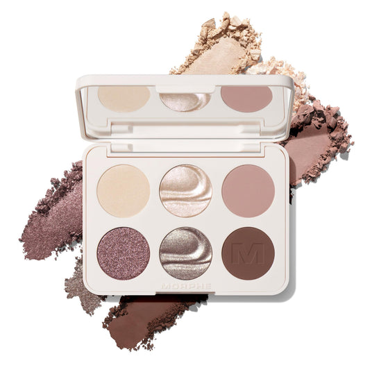 Morphe ChromaPlus 6-Pan Eyeshadow Palette - High Pigment Eye Makeup with Shimmer, Matte & Metallic Eye Shadow - Neutral Eyeshadow Makeup Collection for All-Day Wear - Outer Spice (0.26 oz)