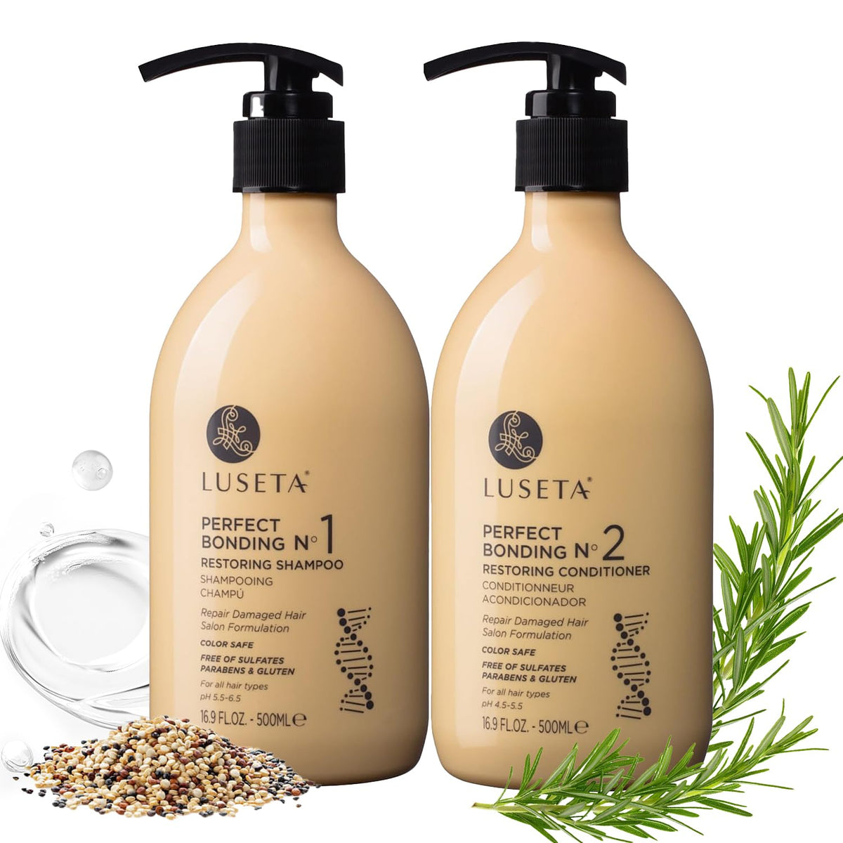 Luseta Rosemary Mint Shampoo and Conditioner Set for Hair Strengthening