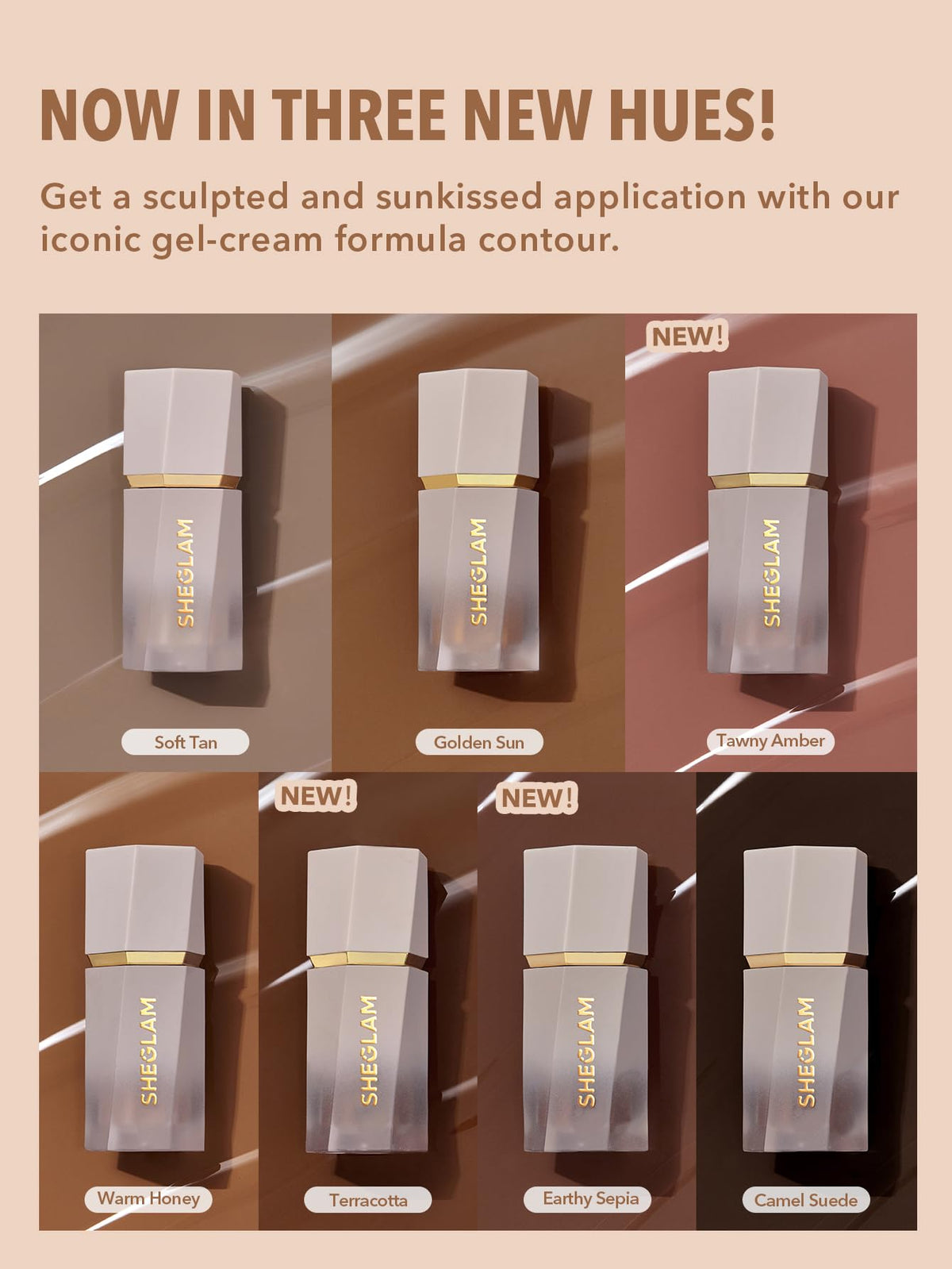 SHEGLAM Sun Sculpt Cool Toned Liquid Contour Stick Long Lasting Cream Bronzer Makeup - 01 Soft Tan