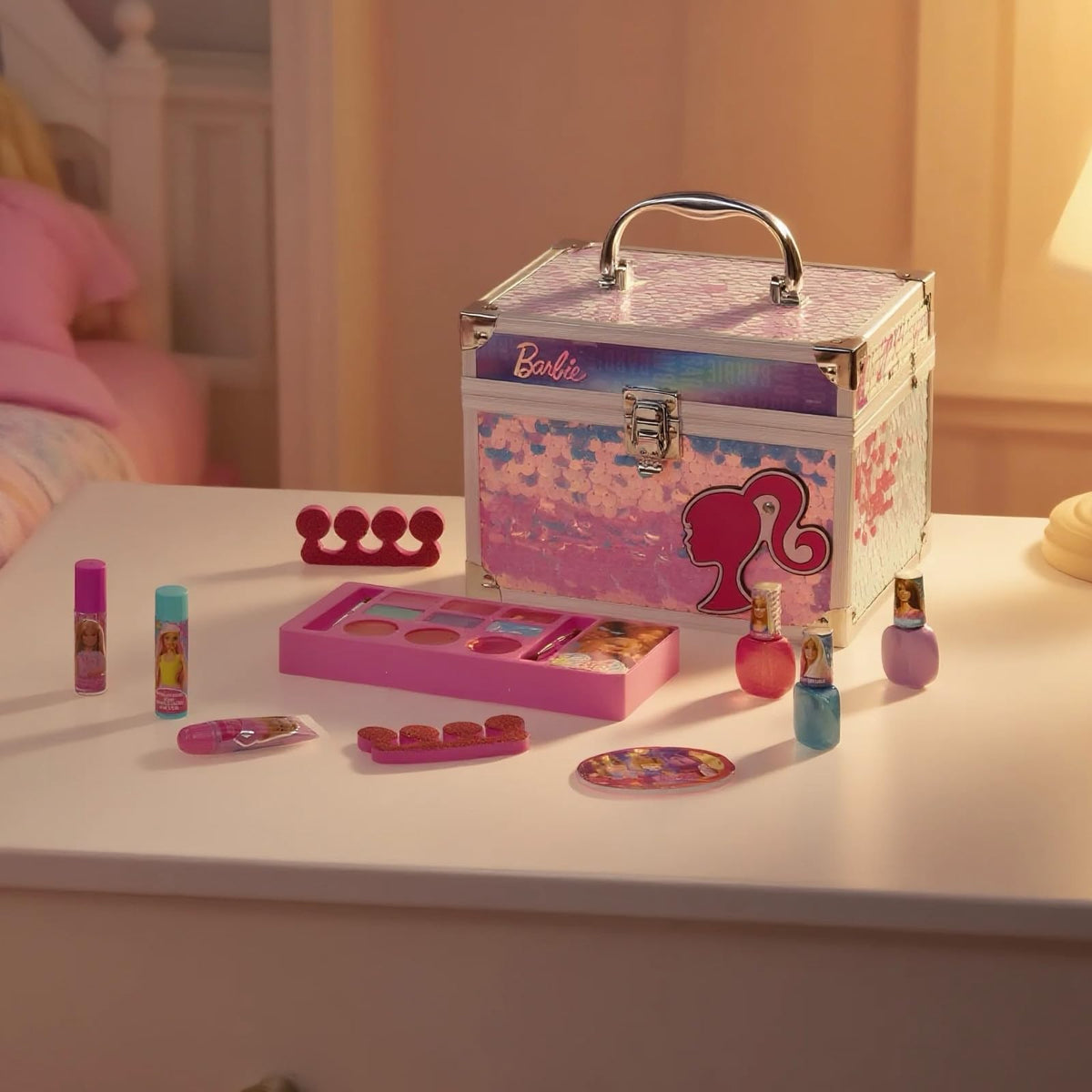 Hello Kitty Train Case Beauty Set with Washable Makeup, Ages 3+