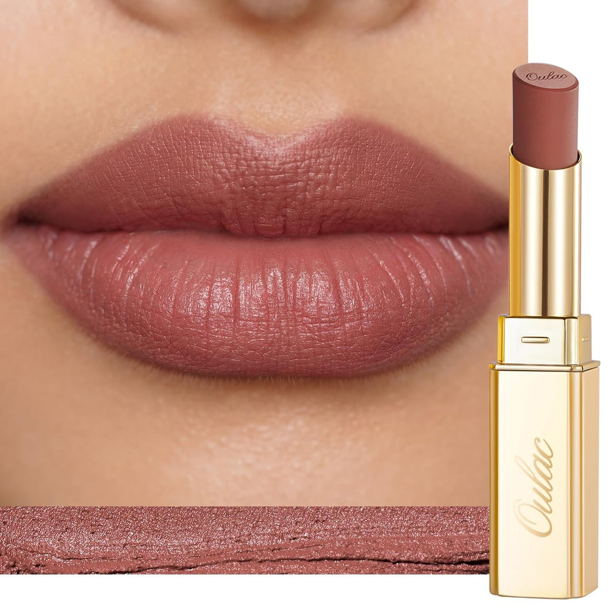 Oulac Red Matte Lipsticks for Women, Silky Velvet Matte Lipstick, Terracotta High Impact Lip Color, Soft Smooth Texture, Not Dry Lightweight Formula Infused with Vitamin E, RM06
