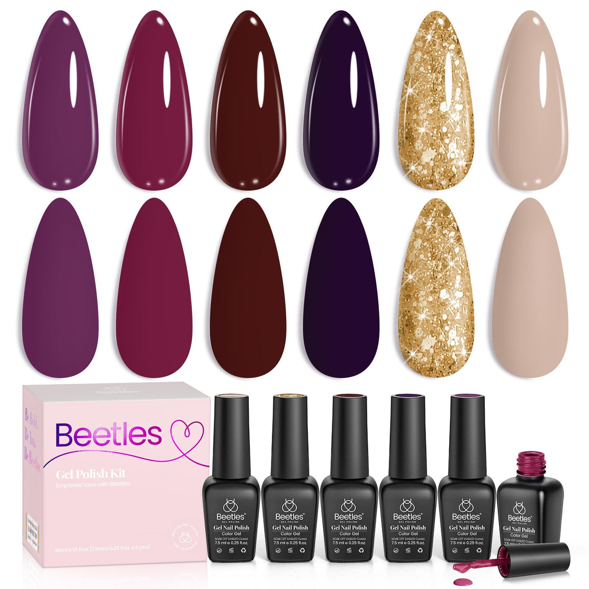beetles Gel Polish Whispers of Love Jelly Gel Nail Polish Set, 6 Colors