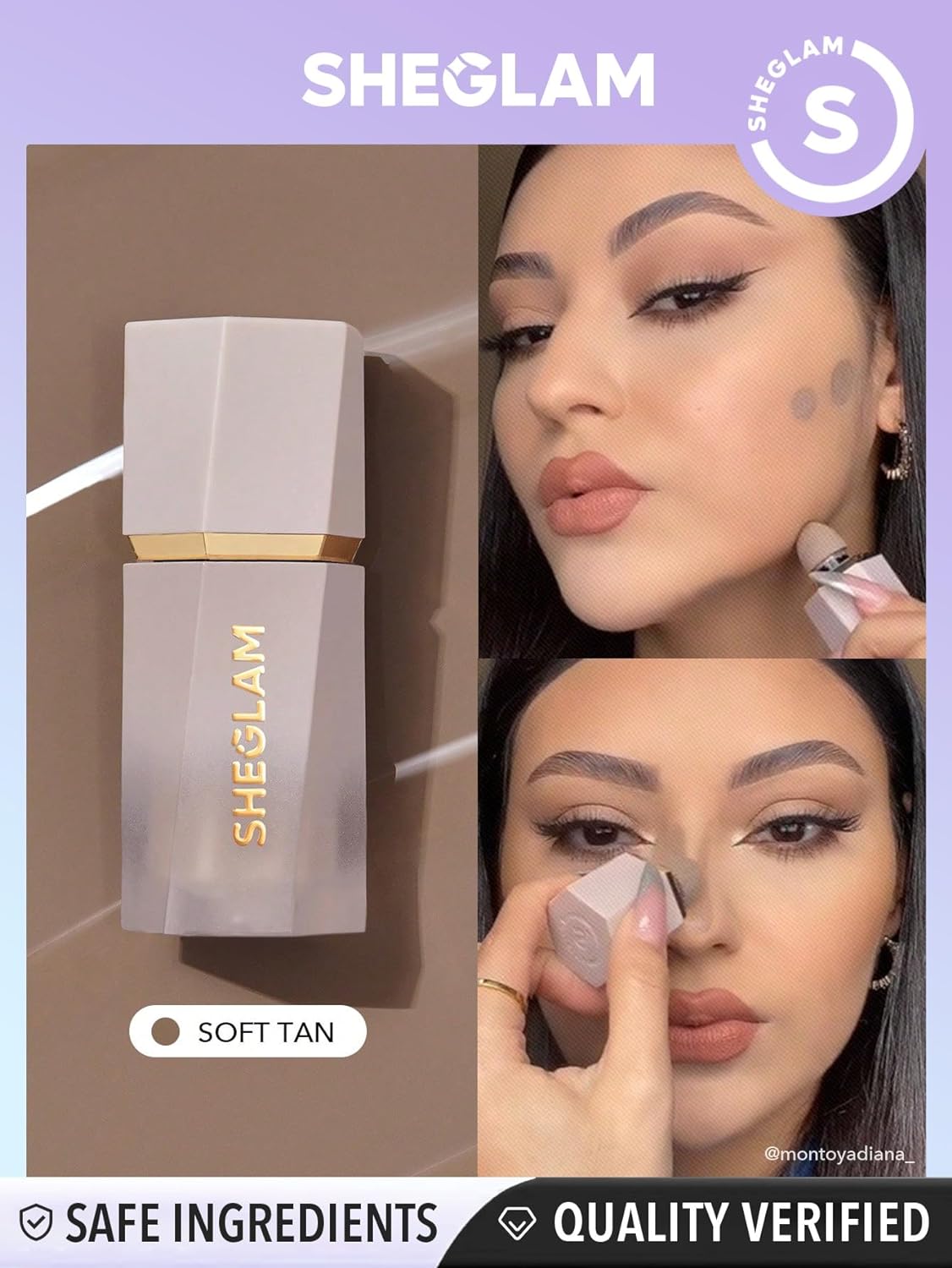 SHEGLAM Sun Sculpt Cool Toned Liquid Contour Stick Long Lasting Cream Bronzer Makeup - 01 Soft Tan