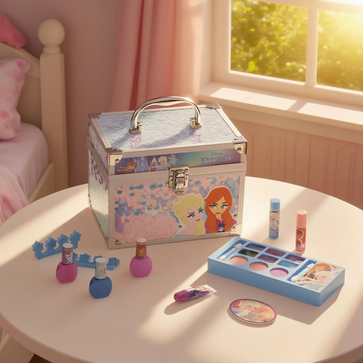 Hello Kitty Train Case Beauty Set with Washable Makeup, Ages 3+