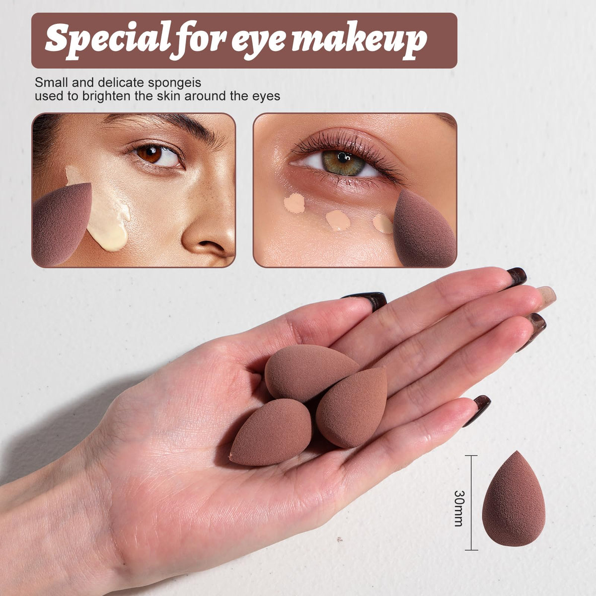 Makeup Sponge Set BS-MALL Triangle Puff 14PCS Non-Latex Beauty Blender Sponges with Travel Case, Soft Makeup Puff for Foundation, Concealer, Cream & Powder, Face & Eye Blending for Sensitive Skin