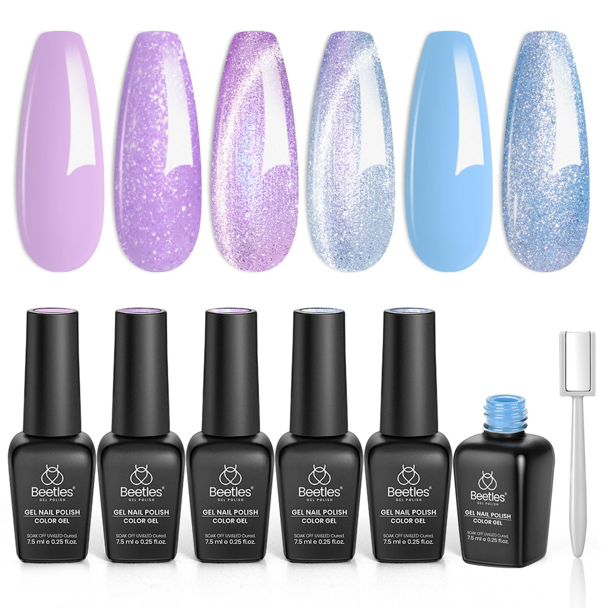 beetles Gel Polish Whispers of Love Jelly Gel Nail Polish Set, 6 Colors