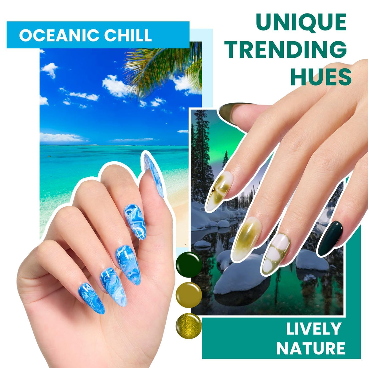 Beetles Gel Nail Polish Set, 63 PCS 55 Colors Gel Polish Kit with Base Coat