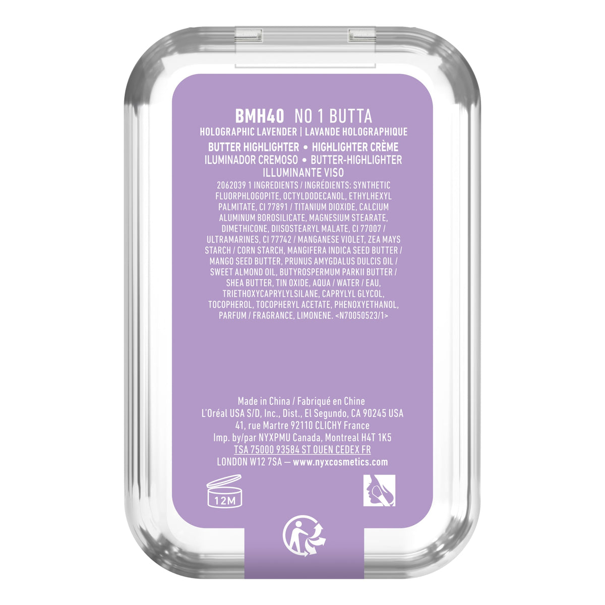 NYX PROFESSIONAL MAKEUP Buttermelt Highlighter, Powder Highlighter Makeup, With Up to 12H Wear and High Impact Glow - 05 Bright and Butta (Light Champagne)