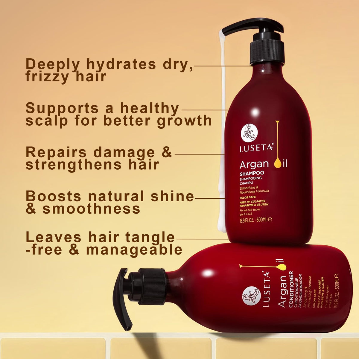 Luseta Biotin Shampoo and Conditioner Set, Thickening for Thinning Hair