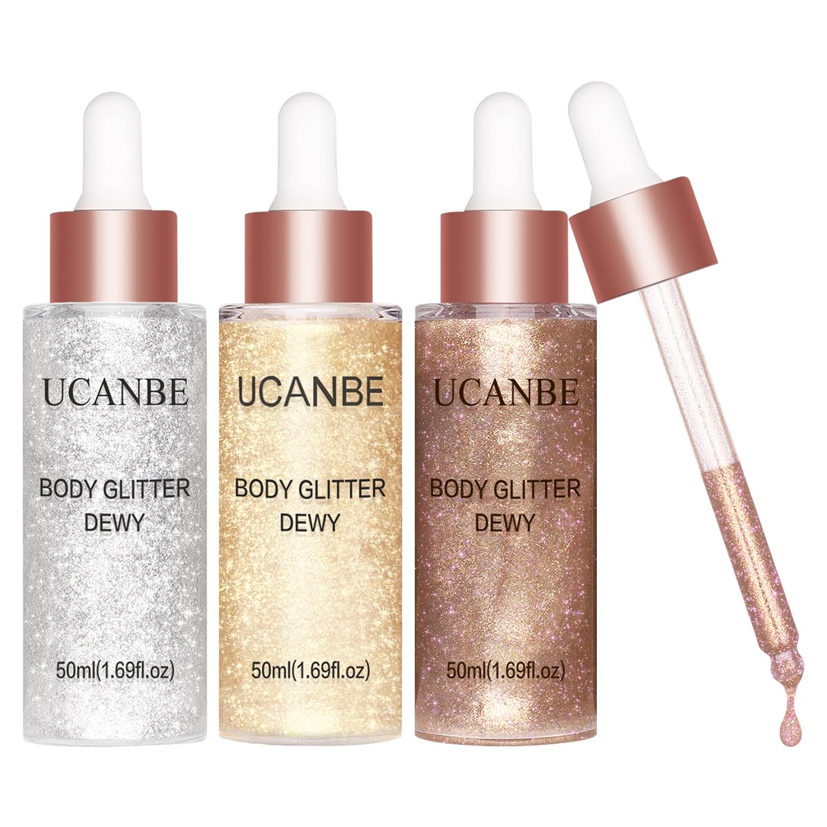 UCANBE Body Glitter Drops, Hydrating Shimmer for Face Glow