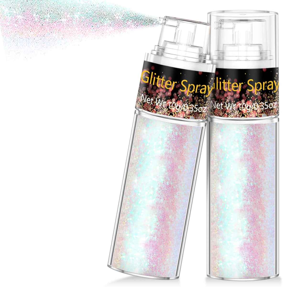 Scarman Hair and Body Glitter Spray, 1PC Glint-Rainbow Hairspray Powder