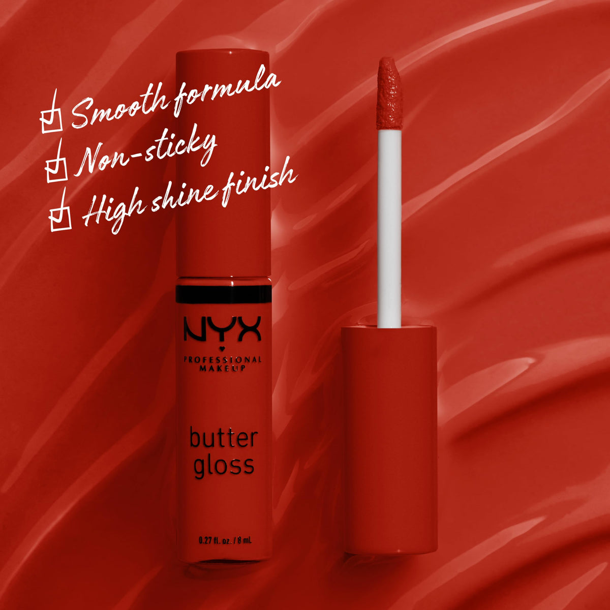NYX PROFESSIONAL MAKEUP Butter Gloss, Non-Sticky Lip Gloss - Rocky Road (Wine)
