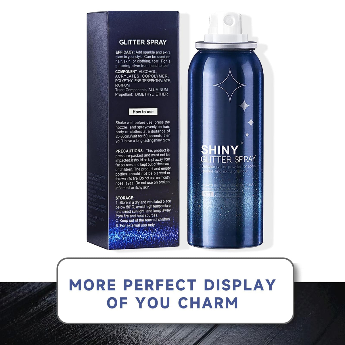 HANYWIL Body Glitter, Glitter Spray for Hair and Body, Spray, Hairspray Clothes, Long-Lasting Shimmer Suitable Stage, Festival Rave Makeup Prom 2.11 Fl Oz