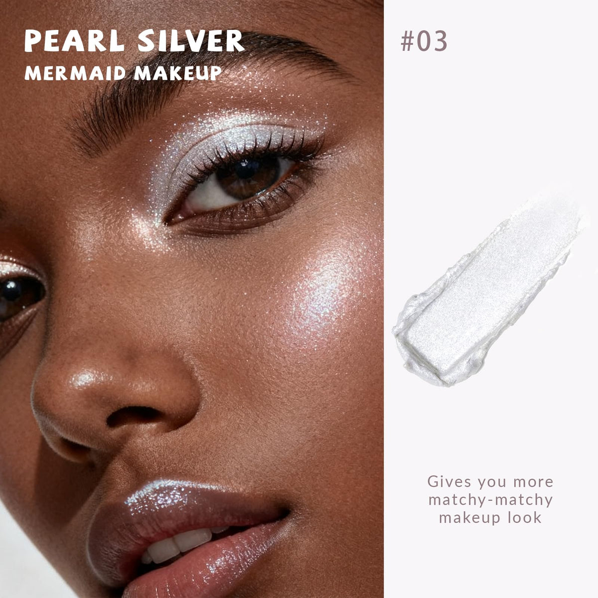 HOSAILY Holographic Duochrome Blue Glitter Eyeshadow, Color Shift Metallic Shimmer Eyeshadow Palette, Chameleon Sparkle Inner Corner Eye Highlighter, Iridescent Eye Shadow Palette Fairy Makeup#04