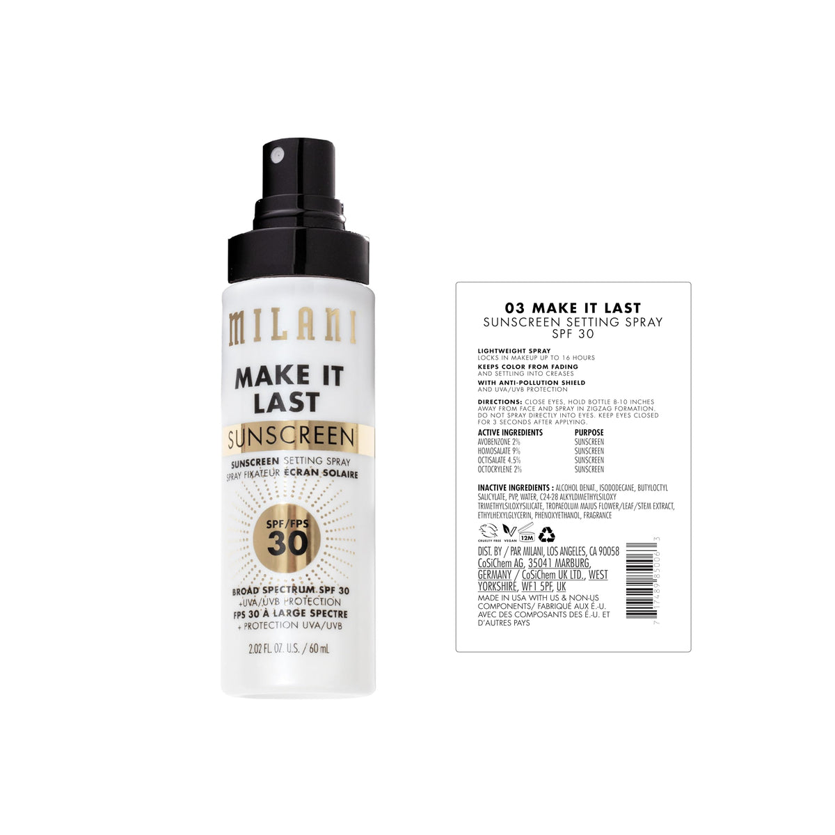 Milani Make It Last Microfine Mist Setting Spray for Makeup - 16 Hour Wear