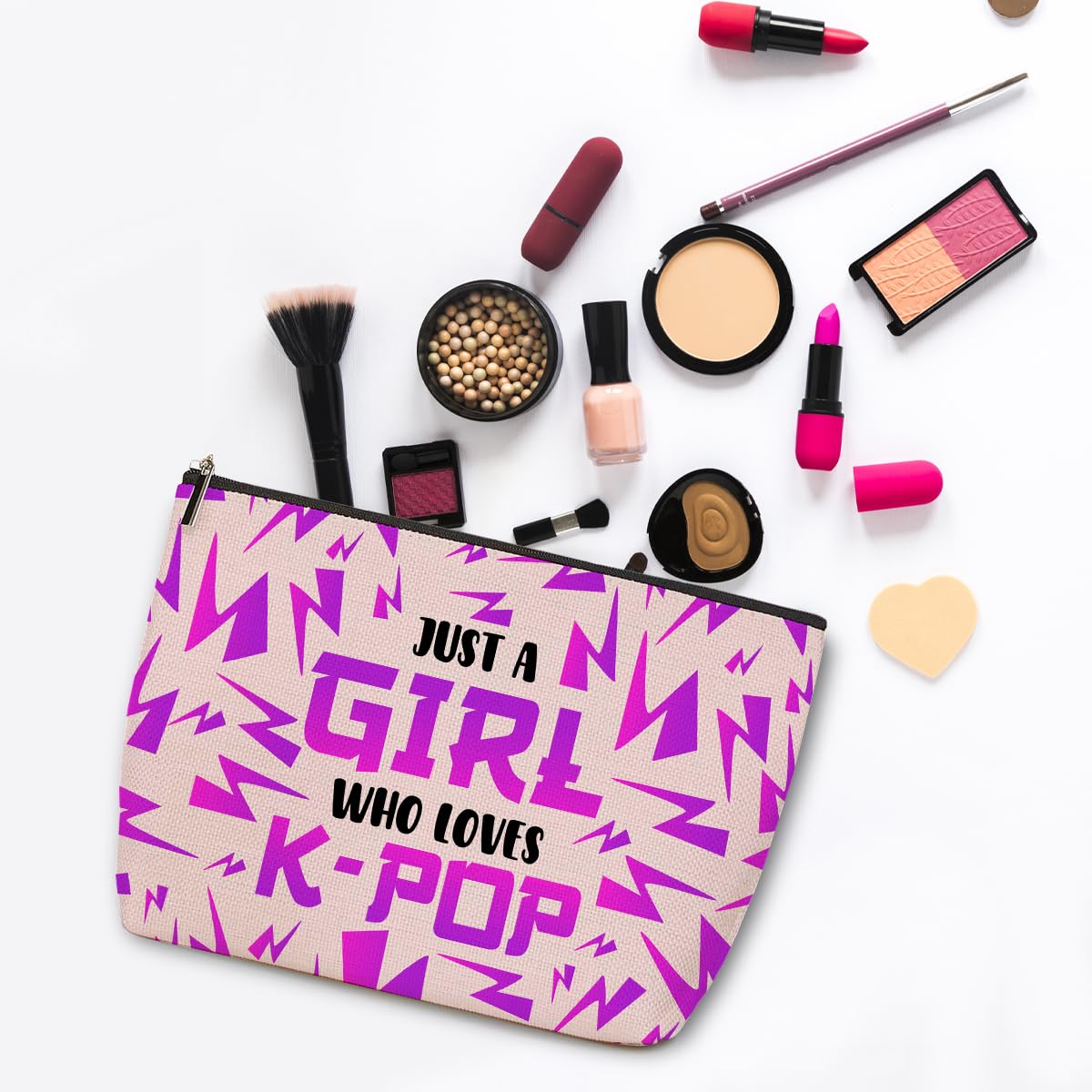 ZHAMEN Vintage Makeup Bag Weird Girls Cosmetic Bag for Women