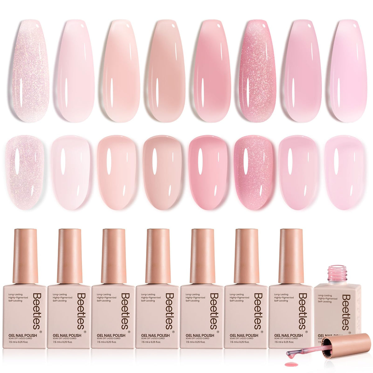 beetles Gel Polish Whispers of Love Jelly Gel Nail Polish Set, 6 Colors