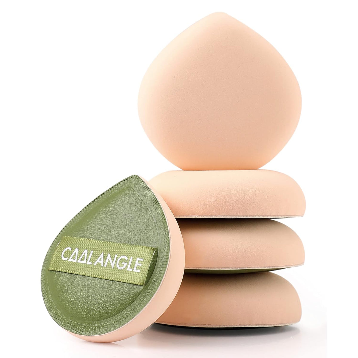 COOL-ANGLE Makeup Blender Sponges, Latex-Free, 5Pcs Medium Green