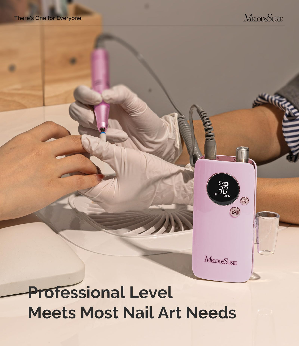MelodySusie Clip-On SC320F Rechargeable Nail Drill 30,000 RPM for Beginners