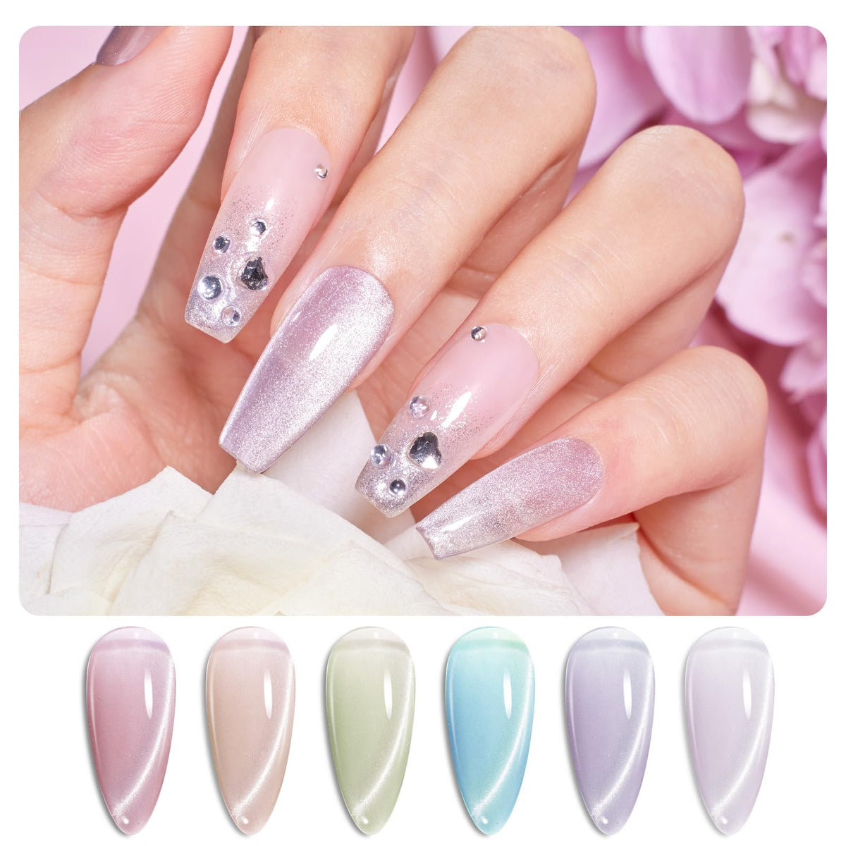 beetles Gel Polish Whispers of Love Jelly Gel Nail Polish Set, 6 Colors