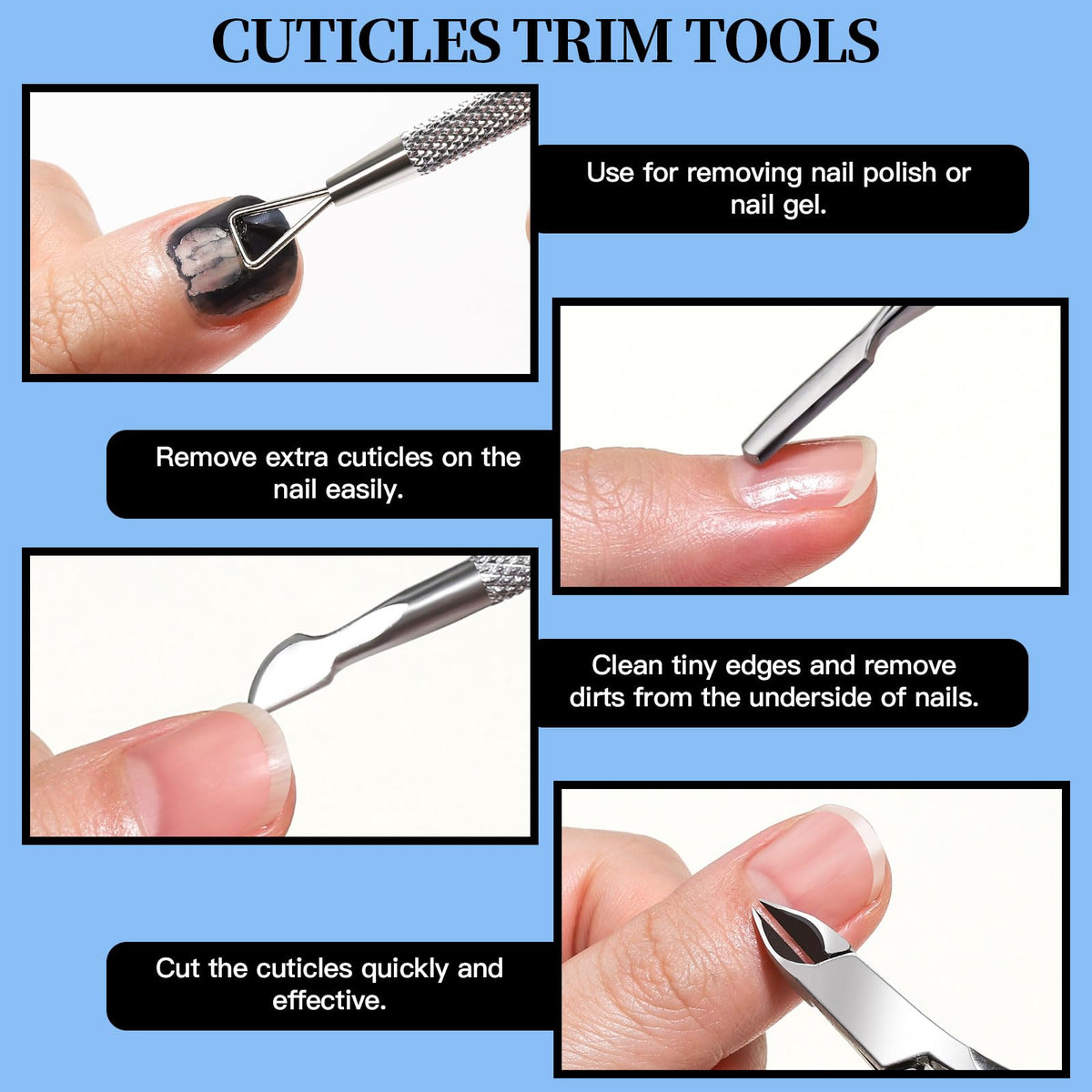 FANDAMEI Nail Care Kit, Nail Files 100/180, Nail Buffer Block, Cuticle Nippers, Cuticle Trimmer, Cuticle Pusher, Nail Tools, Nail Kit, Pedicure & Manicure Tools, Nail Prep Kit, Manicure Kit for Women