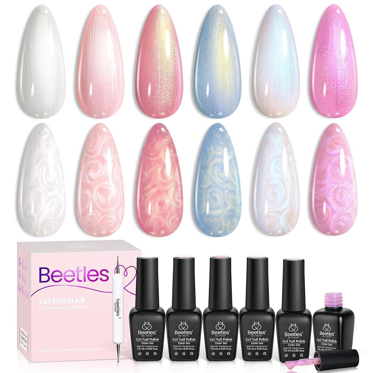 beetles Gel Polish Whispers of Love Jelly Gel Nail Polish Set, 6 Colors