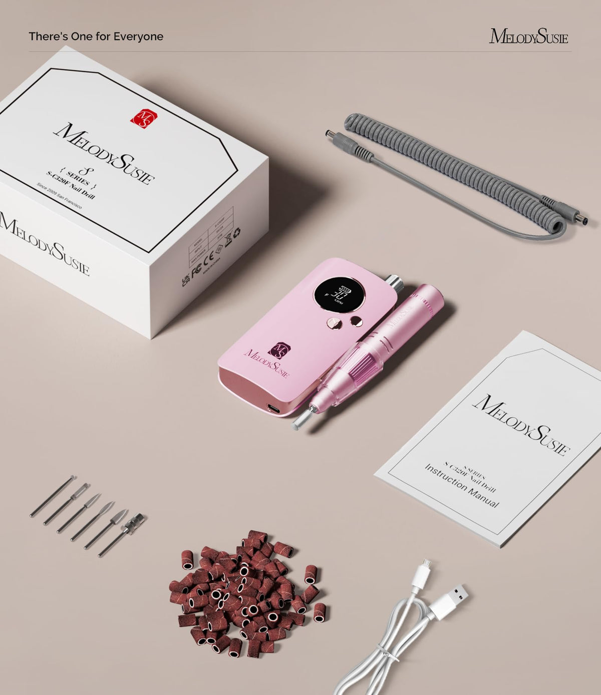 MelodySusie Clip-On SC320F Rechargeable Nail Drill 30,000 RPM for Beginners