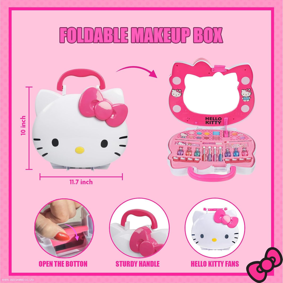 Hello Kitty Face Makeup Vanity Set with Light-Up Mirror