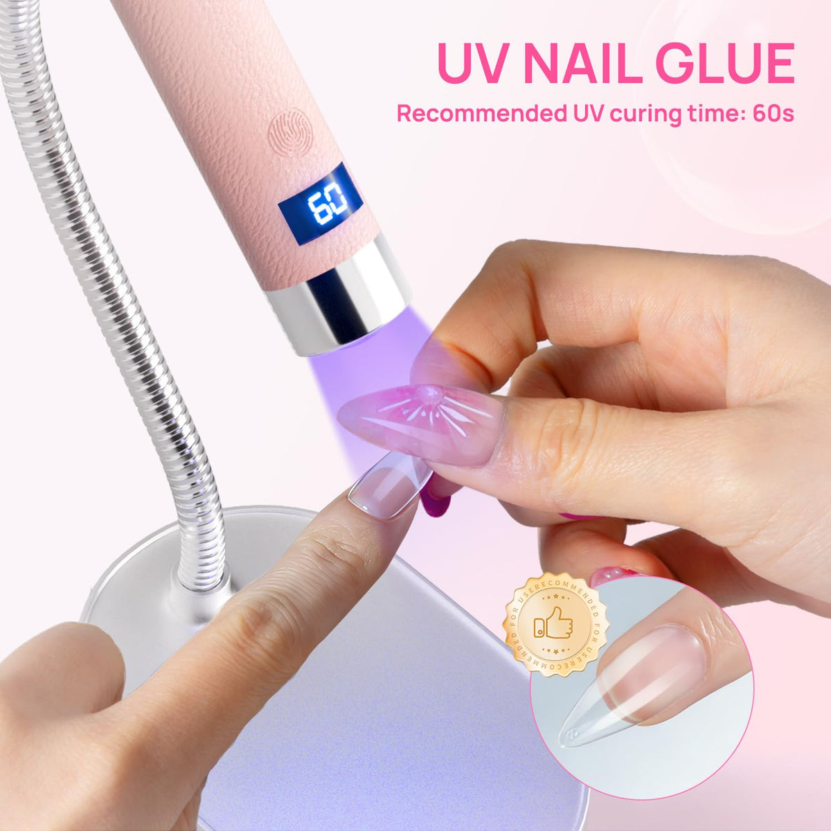 krofaue Extra Long Stiletto Nail Tips - False Clear Nais