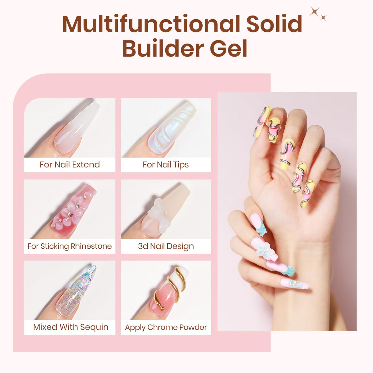 3D Gel for Nail Art, Clear 3d Sculpting Gel for Nail Art