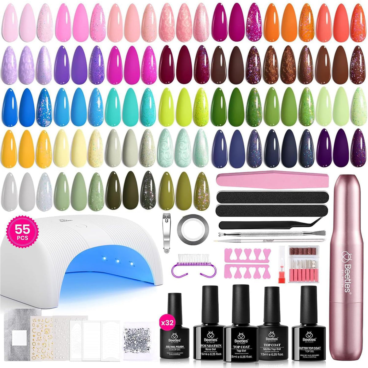 Beetles Fall Gel Polish Set, Fingertip Palette Collection, 32 Colors