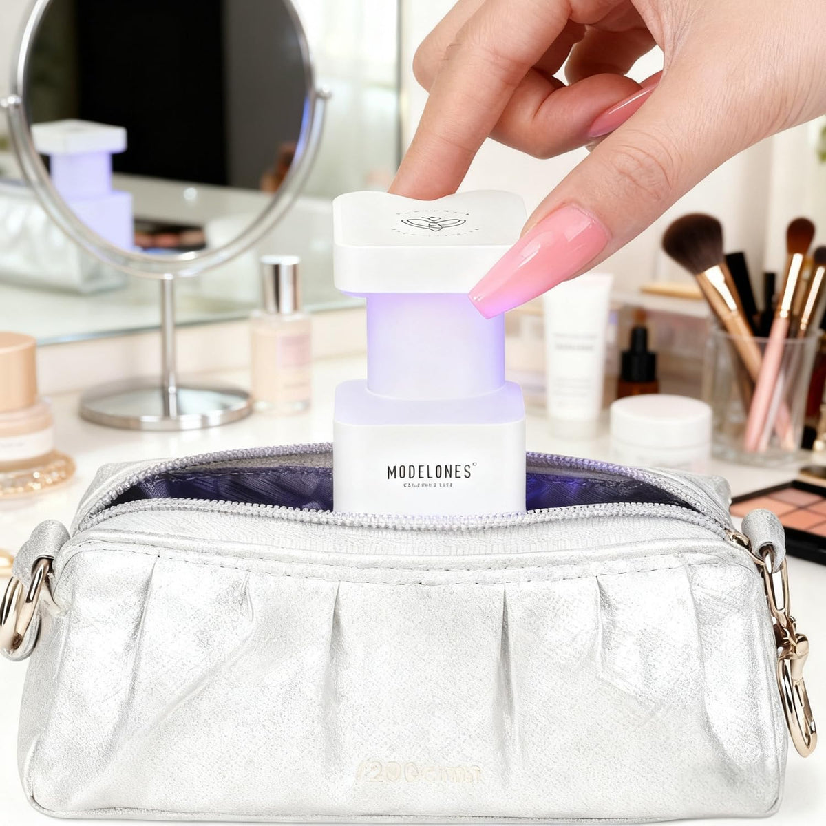 modelones Mini UV Light for Gel Nails Flash Curing 2 Timers Nail Stuff