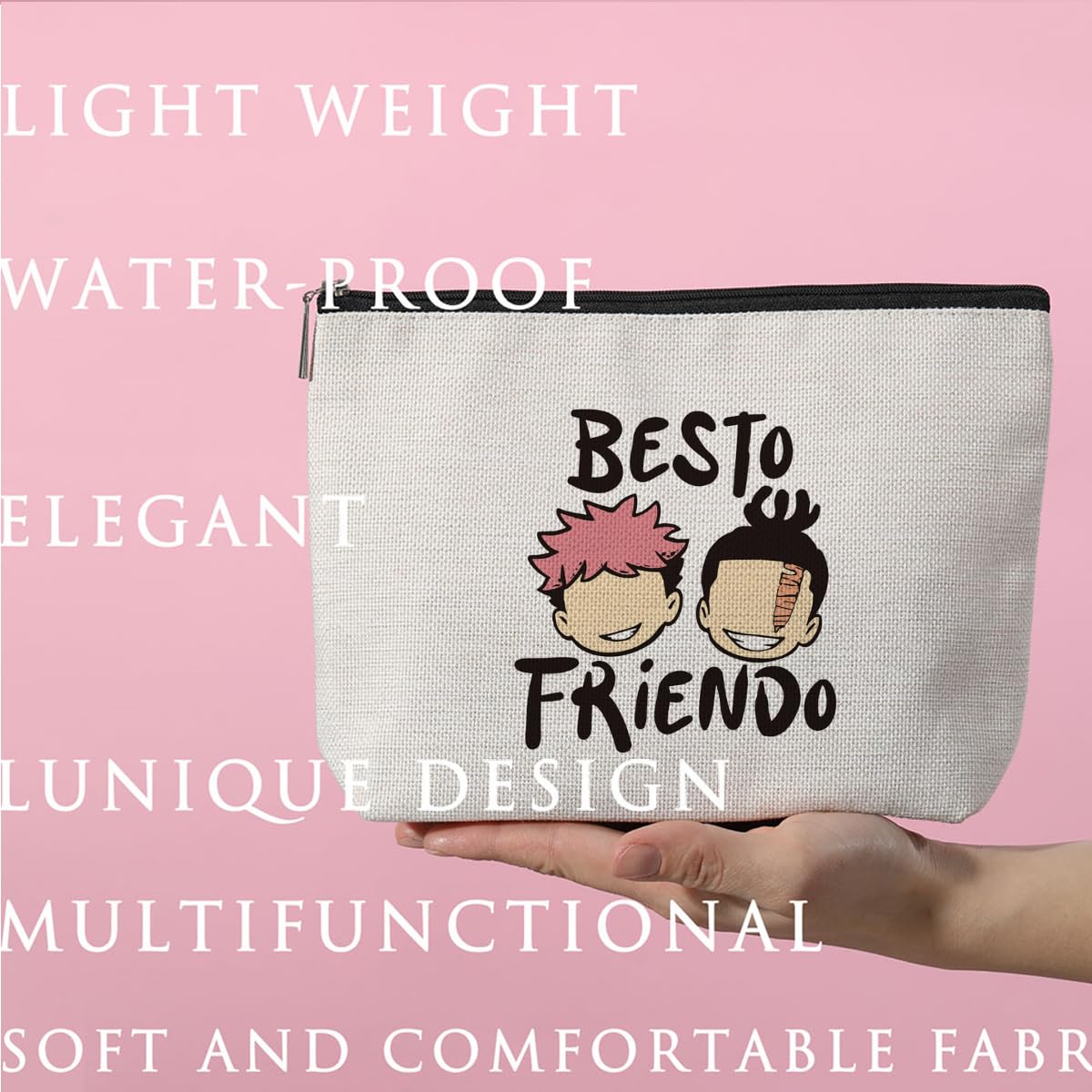ZHAMEN Vintage Makeup Bag Weird Girls Cosmetic Bag for Women