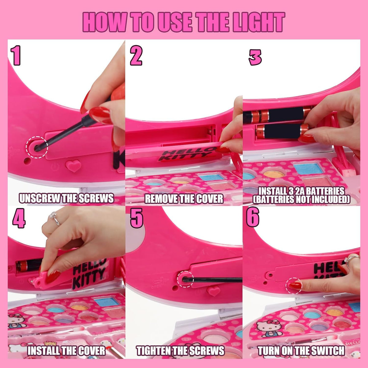 Hello Kitty Face Makeup Vanity Set with Light-Up Mirror