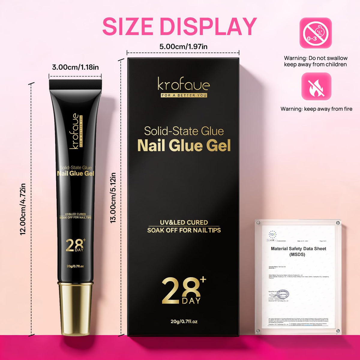 krofaue Extra Long Stiletto Nail Tips - False Clear Nais