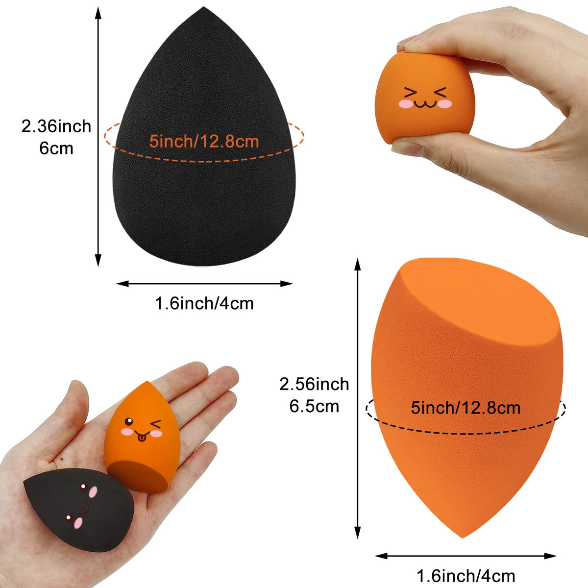 12 Pieces Professional Makeup Sponge Set,Latex Free Flawless Soft Setting Face Puffs,Multicolor Beauty Sponge Blender Cosmetic Applicator for Powder,Liquid,Facial Makeup Tools