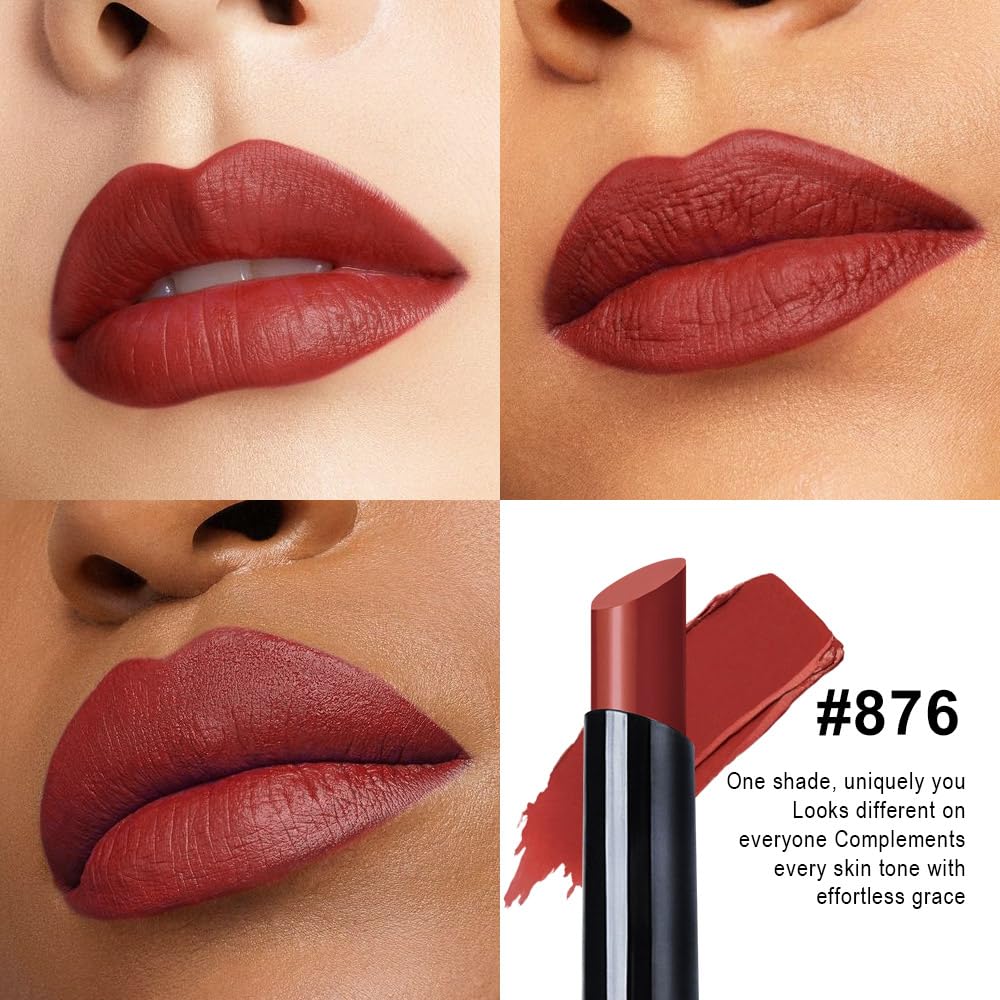 evpct Rich Rose Velvet Matte Lipstick Long Lasting Waterproof for Women