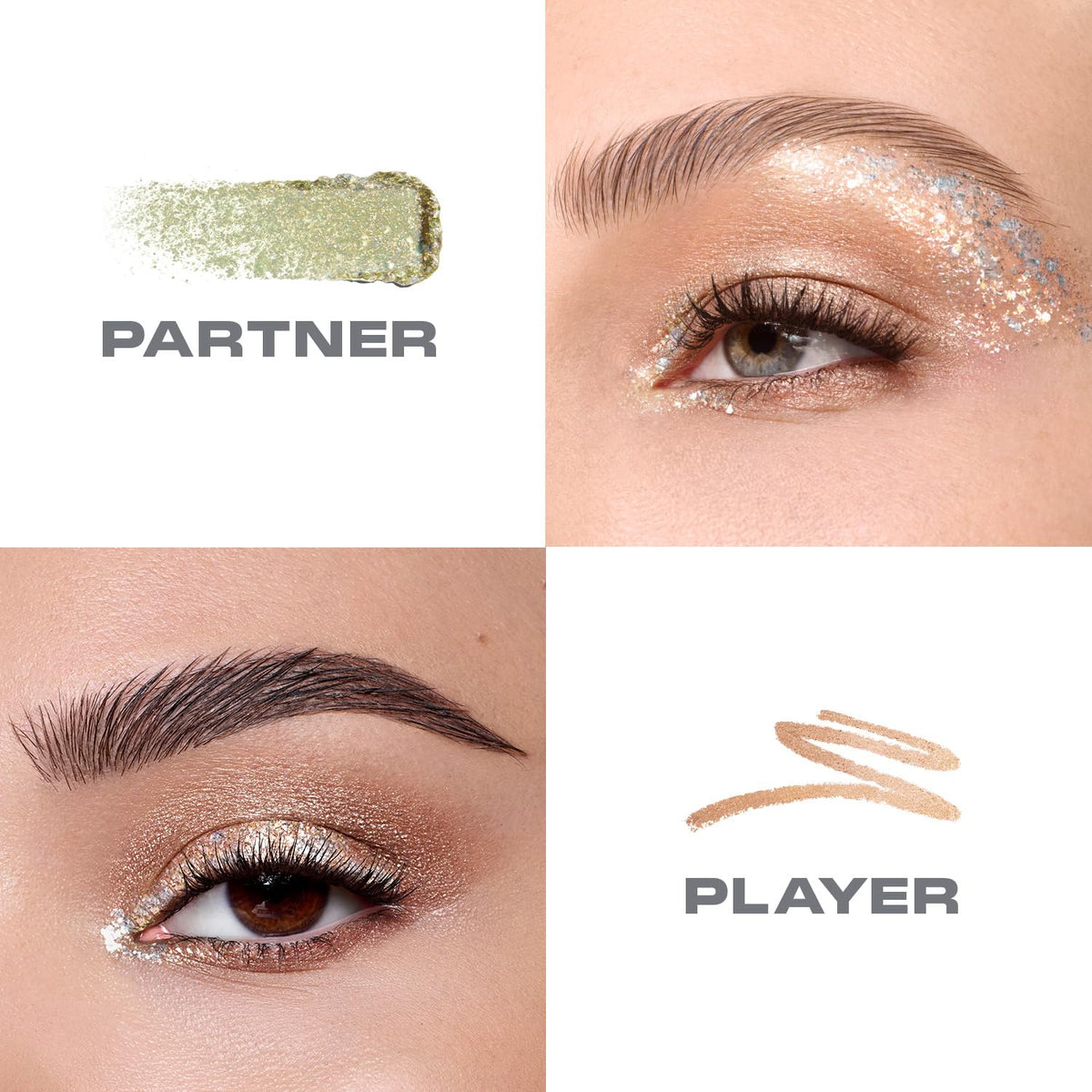 Morphe Mixed Signals Dual-Ended Eyeshadow Stick - Cream Eyeshadow Pigment & Chrome Liquid Flakes for Bold, Layered Eye Makeup Looks - Committed/Conflicted (0.028 oz)