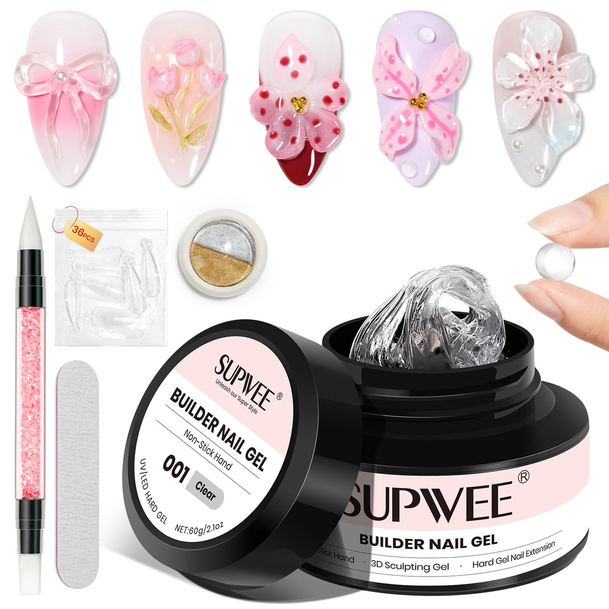 3D Gel for Nail Art, Clear 3d Sculpting Gel for Nail Art