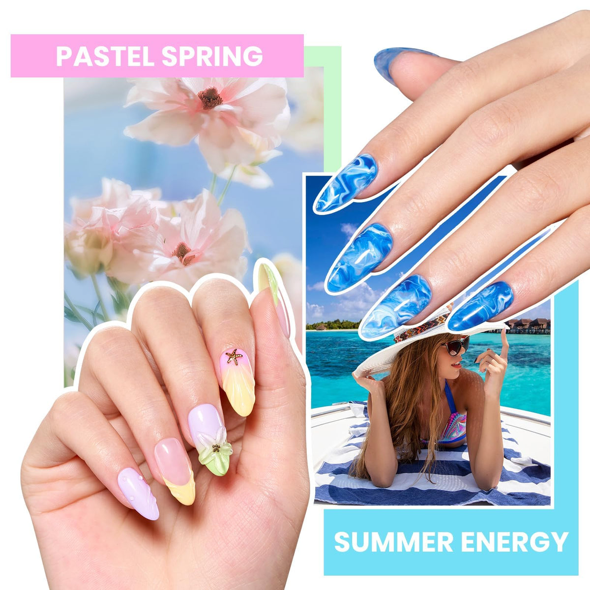 Beetles Gel Nail Polish Set, 63 PCS 55 Colors Gel Polish Kit with Base Coat